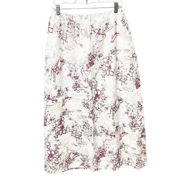 Vintage 90’s Hunts Club 100% Linen Floral Print Midi/Maxi Skirt Women’s Size 12 - Picture 2 of 9